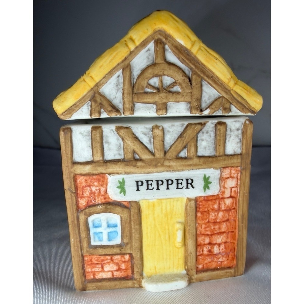 Vtg Spice Jar PEPPER Country Kitchen Collection 1994 NIB House Cottage